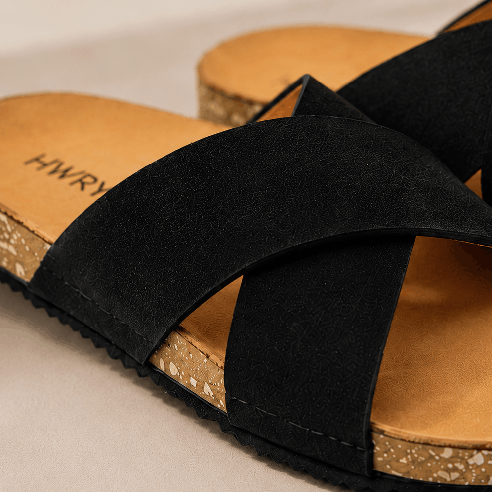 Cross-Strap Sandals – Black - Image 2