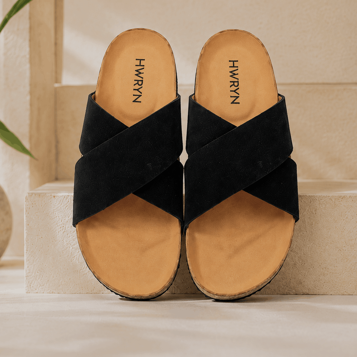 Cross-Strap Sandals – Black - Image 3