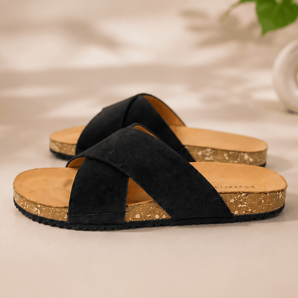 Cross-Strap Sandals – Black - Image 4