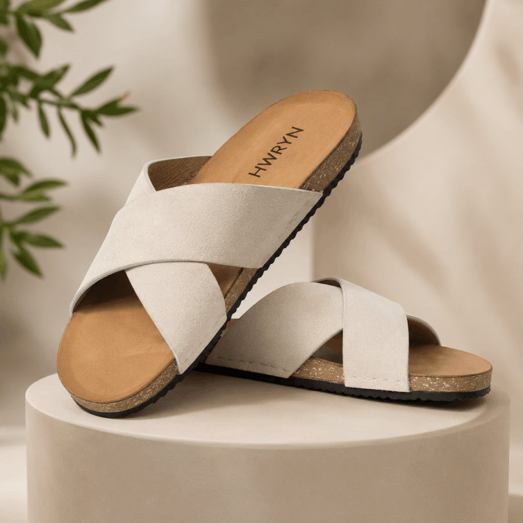 Cross-Strap Sandals – White
