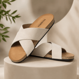 Cross-Strap Sandals – White