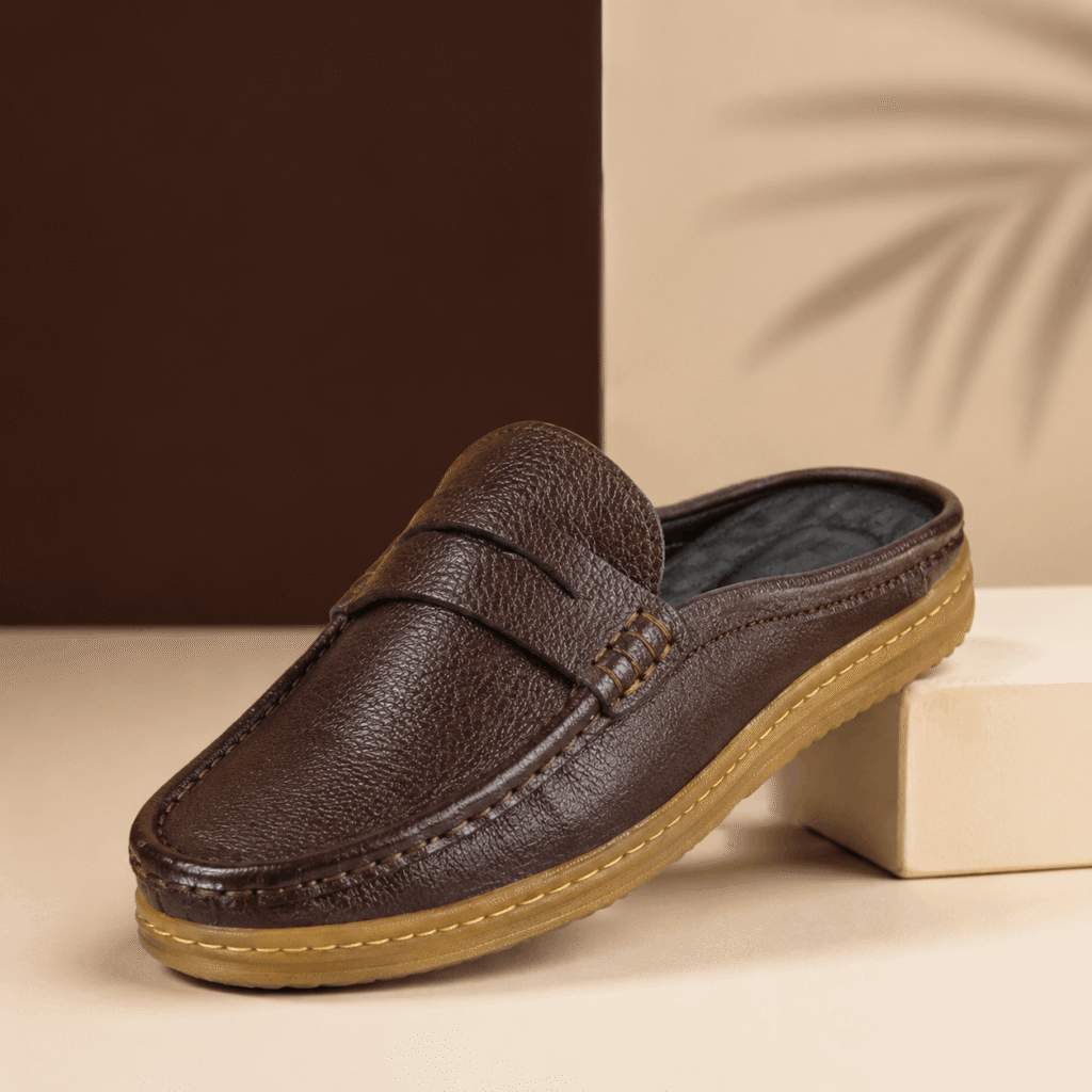 Leather Mule Loafer – Dark Brown
