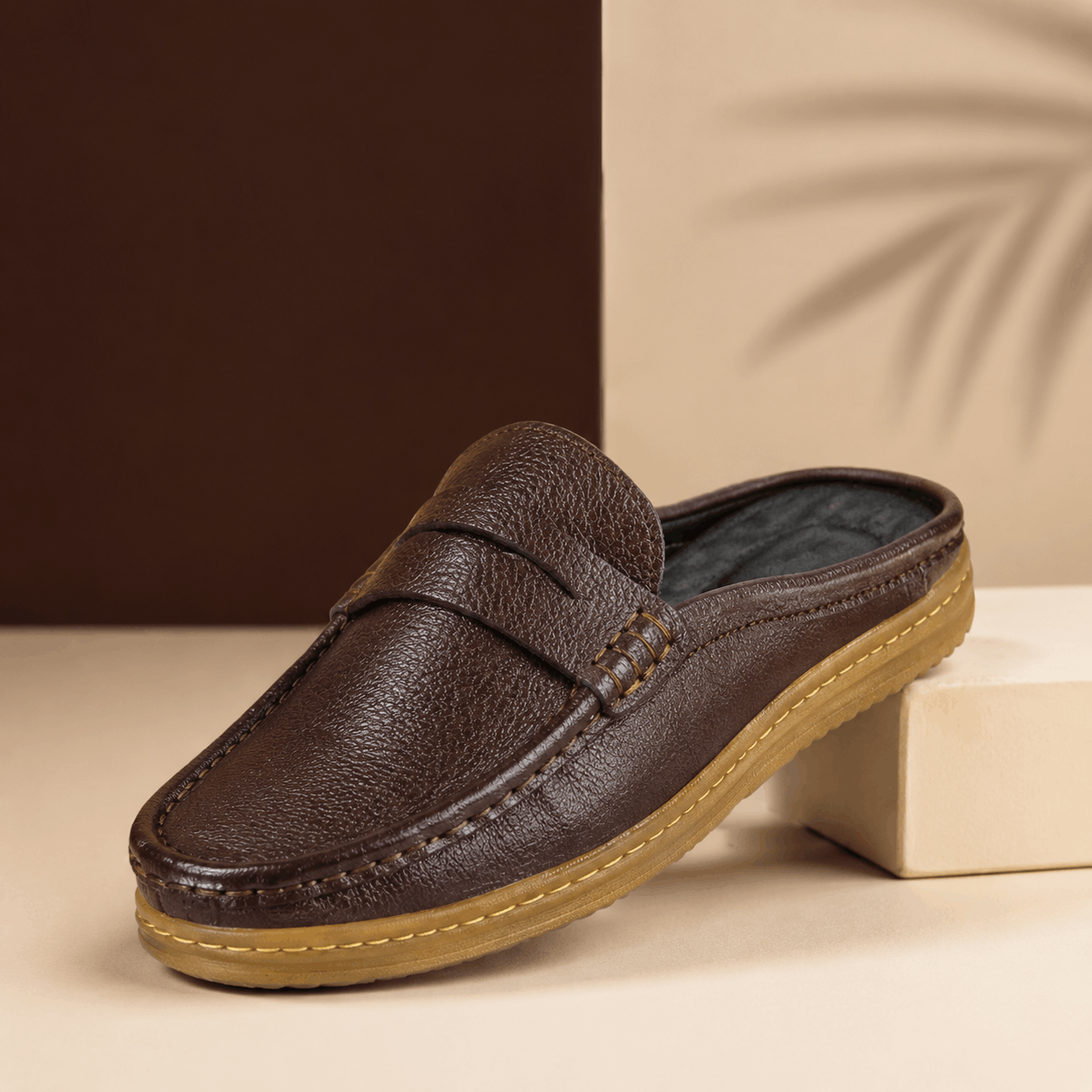 Leather Mule Loafer – Dark Brown