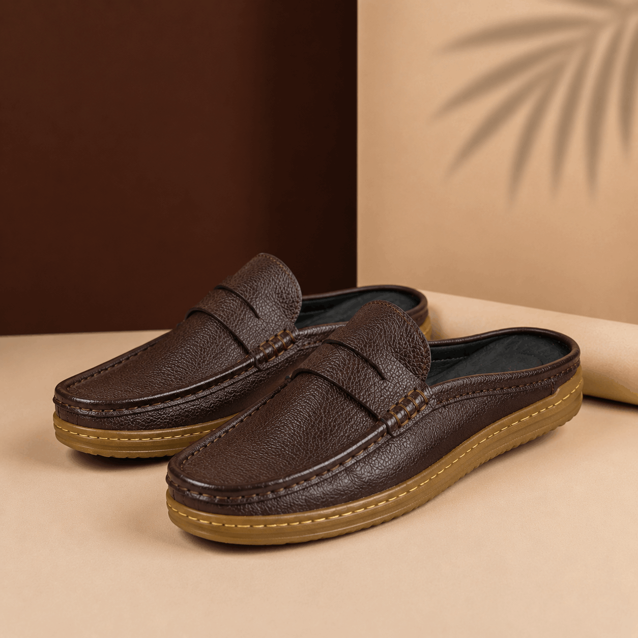 Leather Mule Loafer – Dark Brown - Image 3