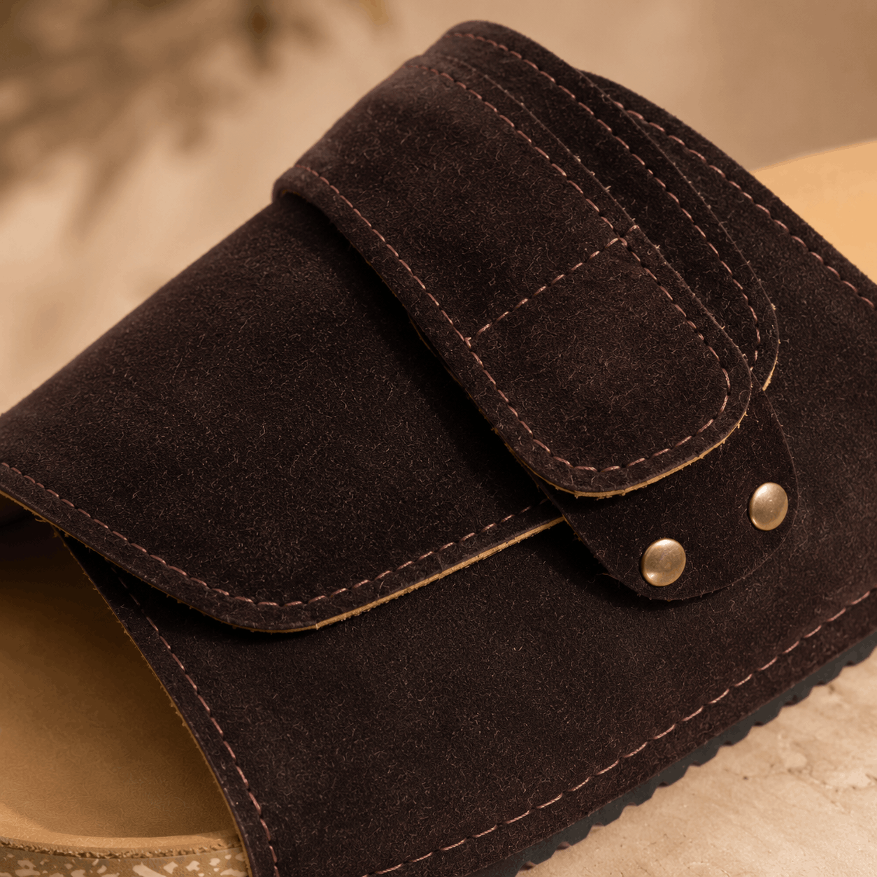 Velcro Strap Sandals – Dark Brown - Image 2